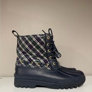 Sperry Navy Plaid Winter Boots